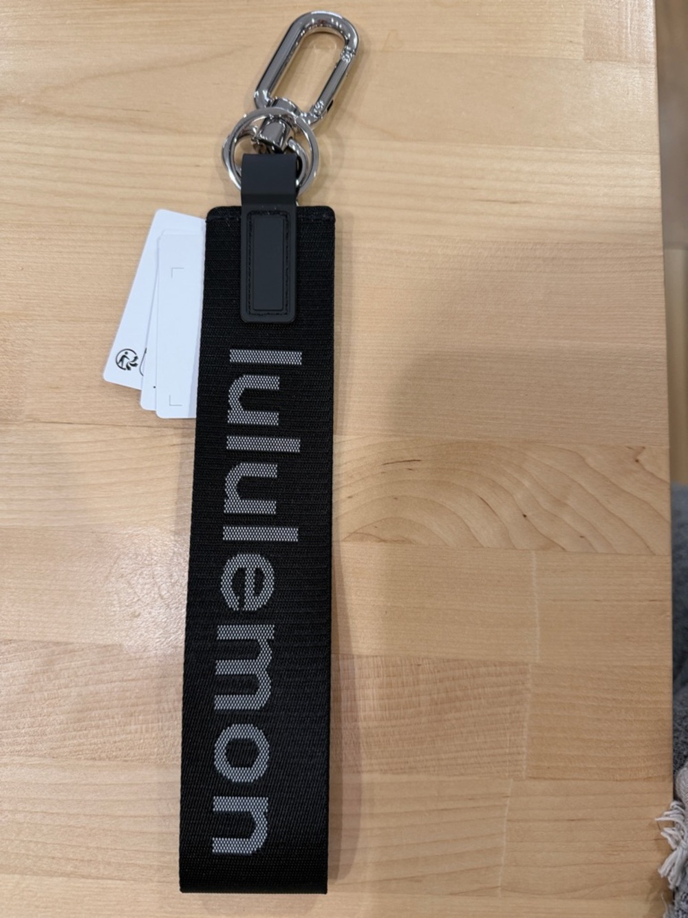 lululemon athletica Black Logo Key Fob Strap with Silver Hardware - Picture 2 of 2